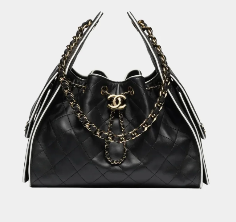 Chanel 25 Small Handbag Black Calfskin
