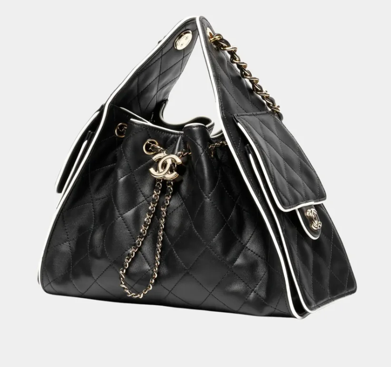 Chanel 25 Small Handbag Black Calfskin