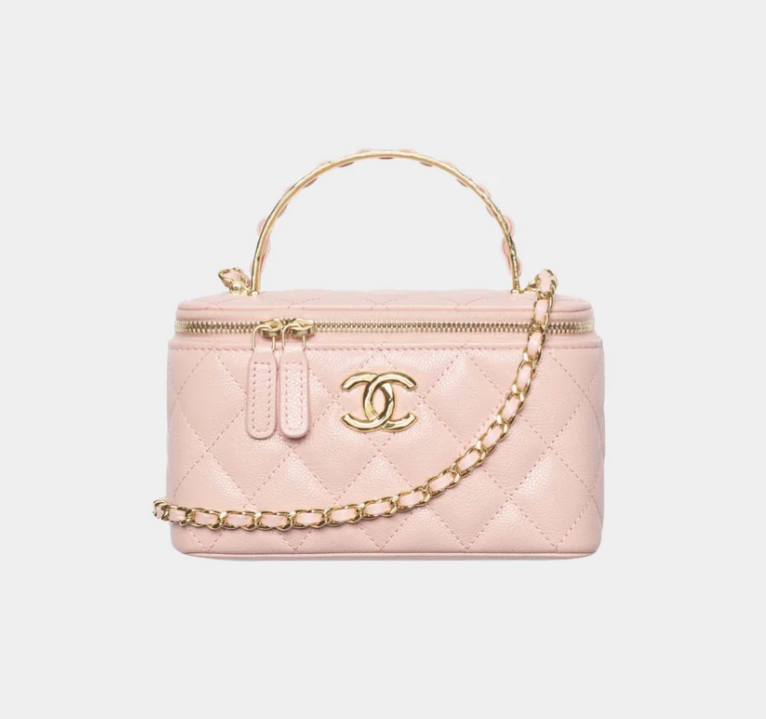 Chanel Long Vanity Bag Pink Lambskin