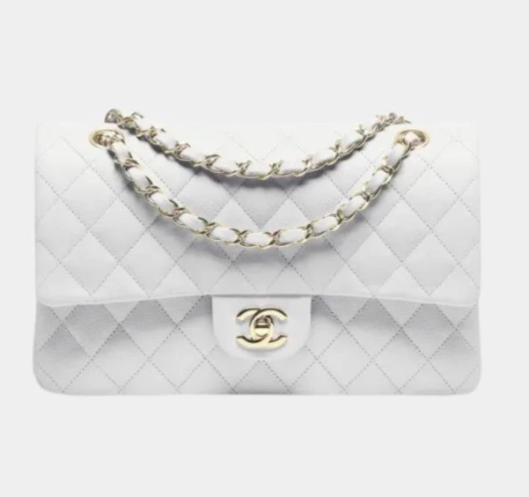 Chanel Classic 11.12 Handbag White Quilted Leather