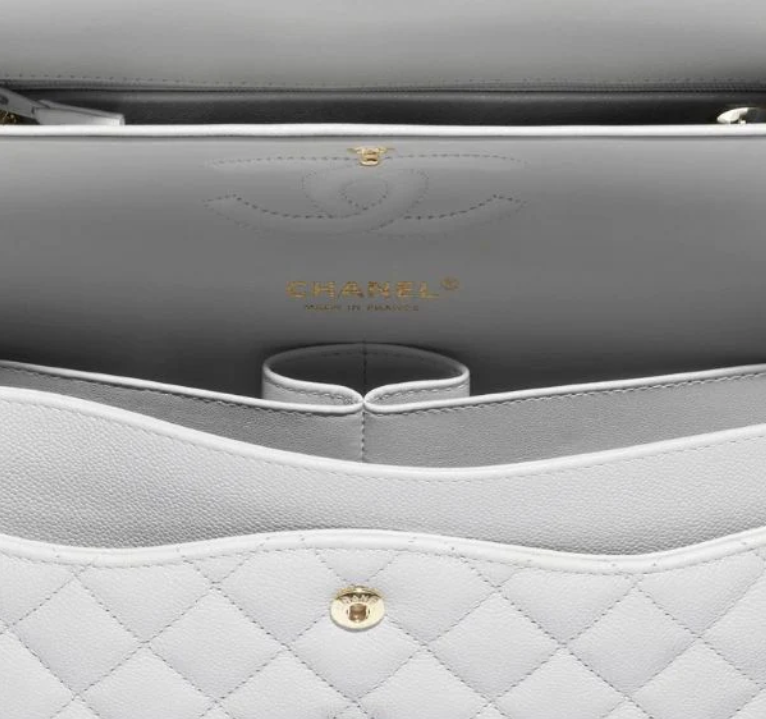 Chanel Classic 11.12 Handbag White Quilted Leather