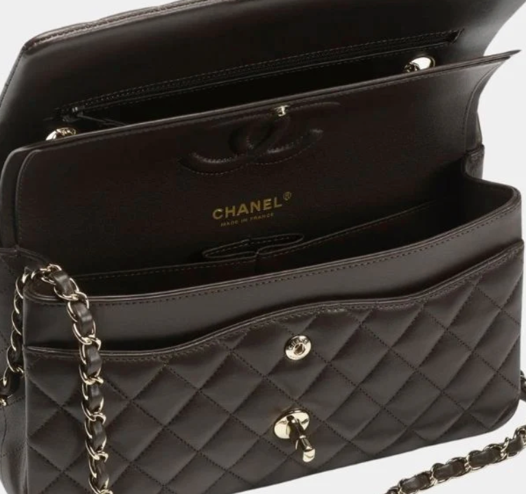 Chanel Classic 11.12 Handbag Dark Brown Quilted Leather