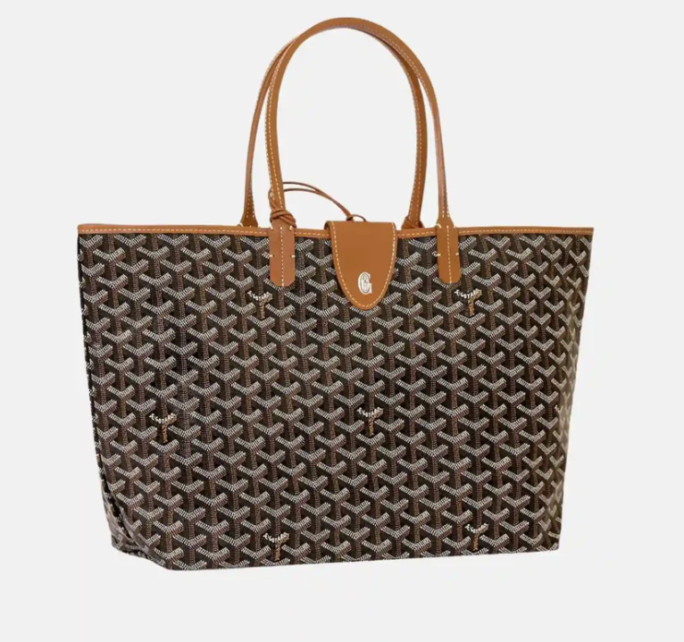 Goyard Saint Louis PM Tote Bag Brown & Tan Goyardine
