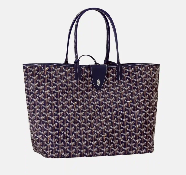 Goyard Saint Louis PM Tote Bag Blue Navy Goyardine