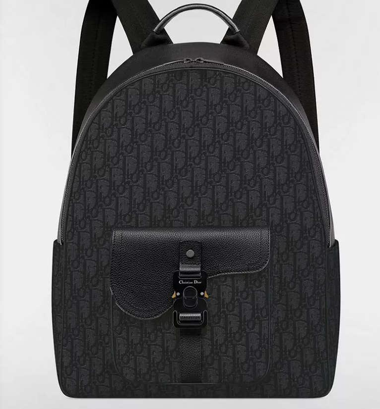 Dior Saddle Zip Backpack Black Dior Oblique Jacquard