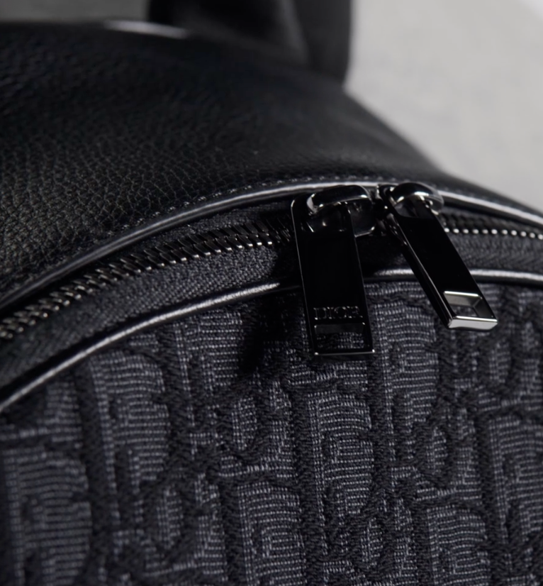 Dior Saddle Zip Backpack Black Dior Oblique Jacquard