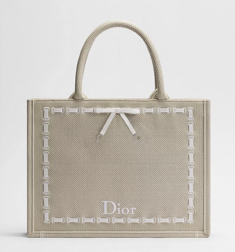 Beige Medium Dior Book Tote with Strap Beige