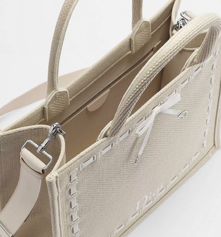 Beige Medium Dior Book Tote with Strap Beige