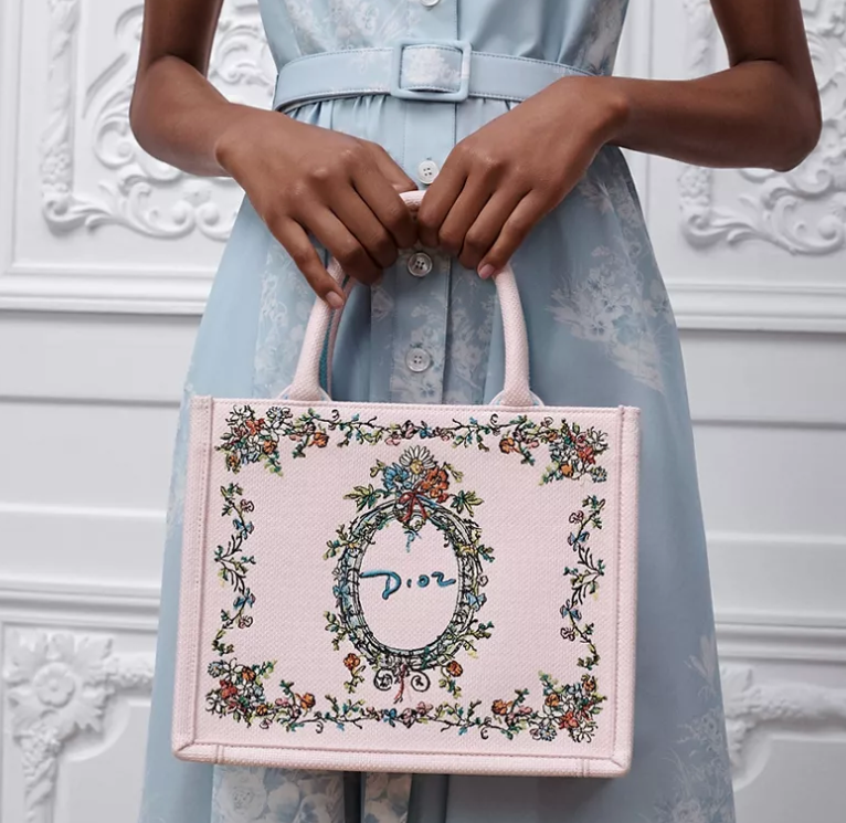 Pink Dioriviera Small Dior Book Tote with Strap