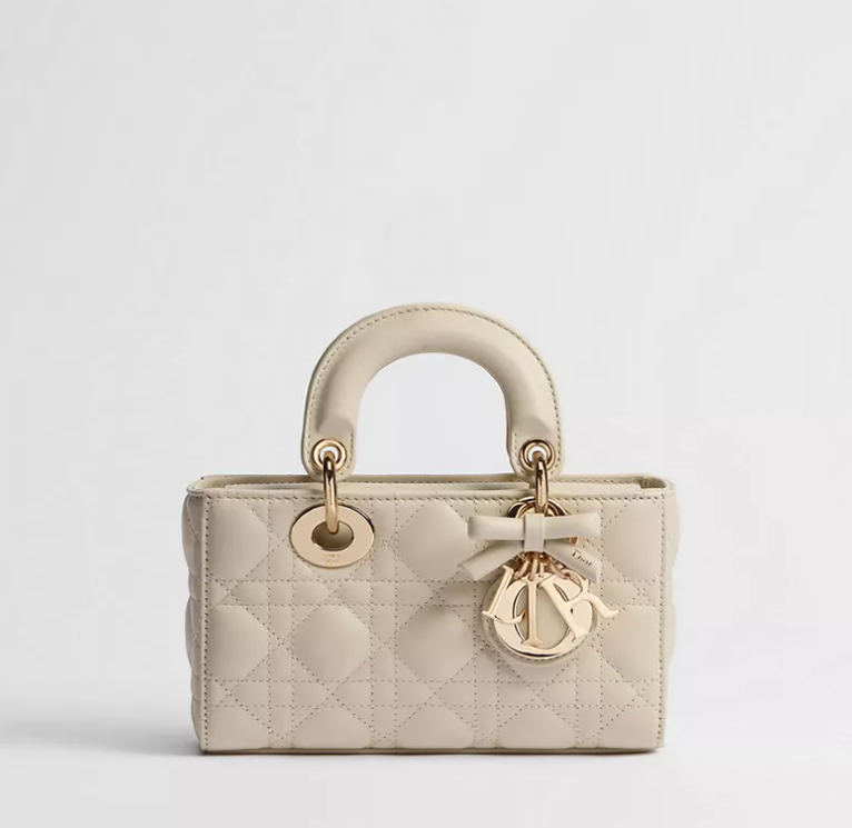 Beige Mini Lady D-Joy Bag