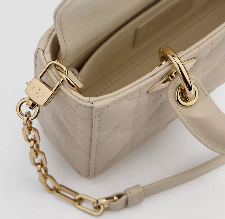 Beige Mini Lady D-Joy Bag