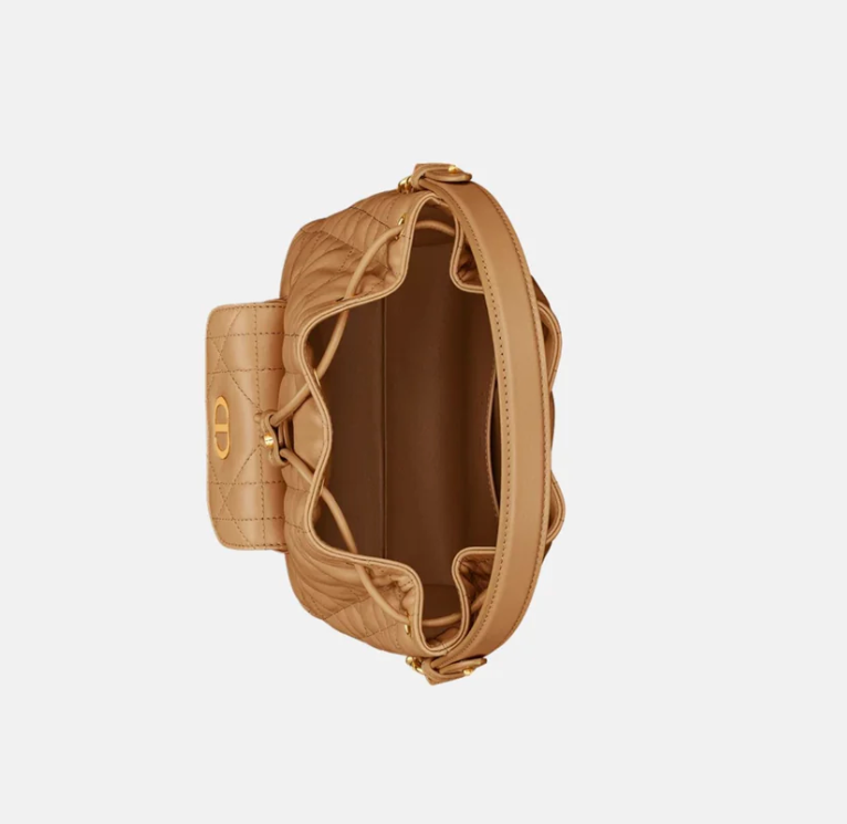 Light Gold Dior Small Caro Bucket Bag