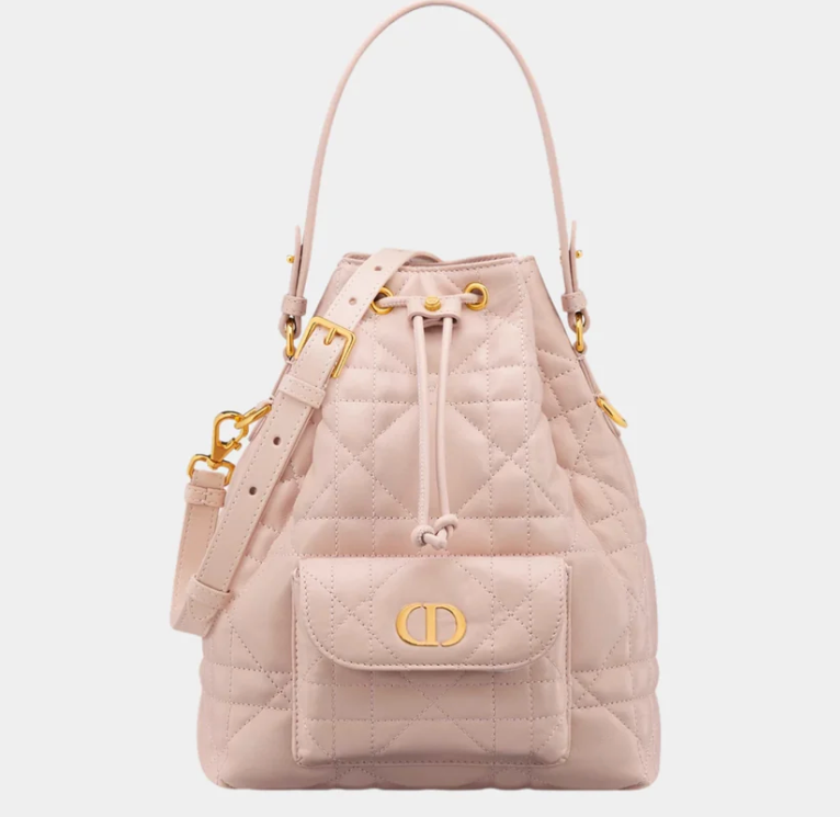 Pink Dior Small Caro Bucket Bag