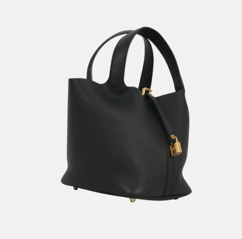 Hermès Picotin 22 Black Clemence GHW