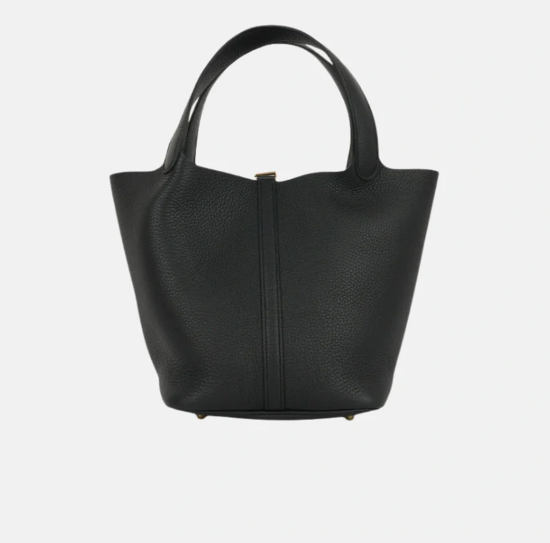 Hermès Picotin 22 Black Clemence GHW