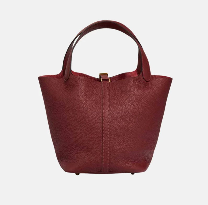 Hermès Picotin 22 Taurillon Clemence Rouge H GHW