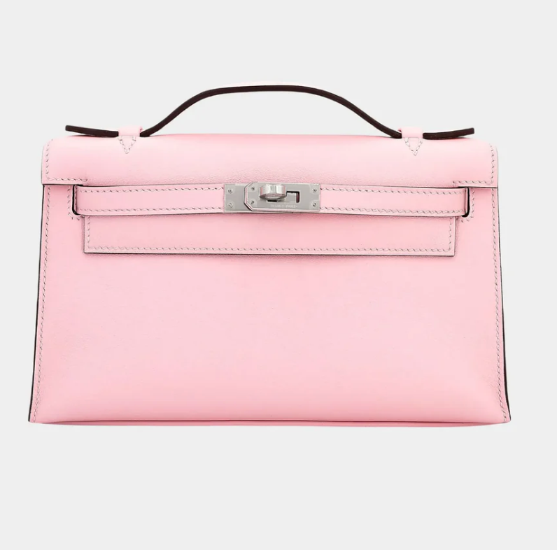 Hermès Kelly Pochette Swift Rose Sakura PHW