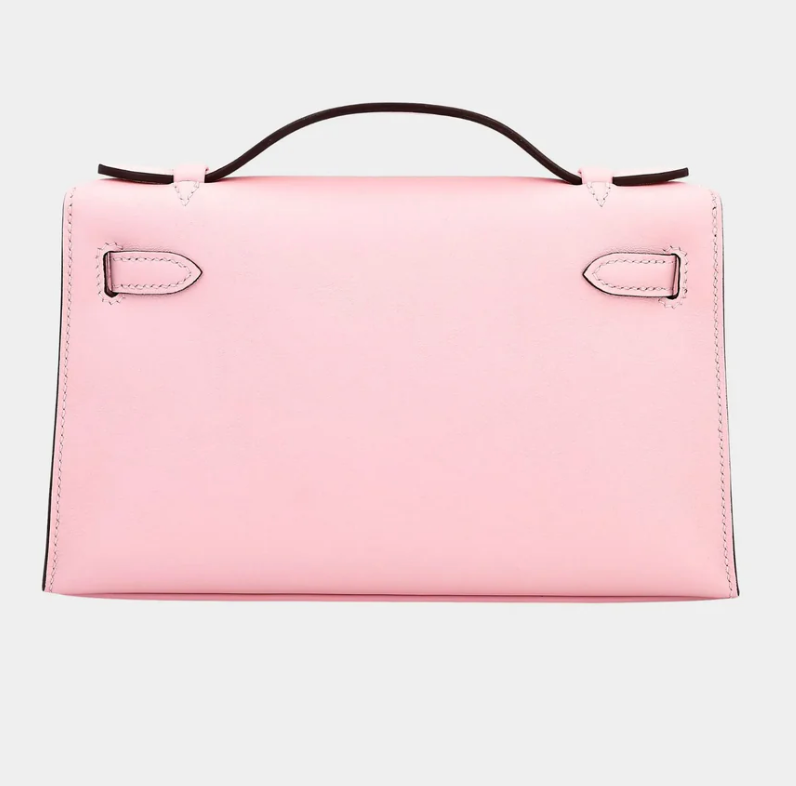 Hermès Kelly Pochette Swift Rose Sakura PHW