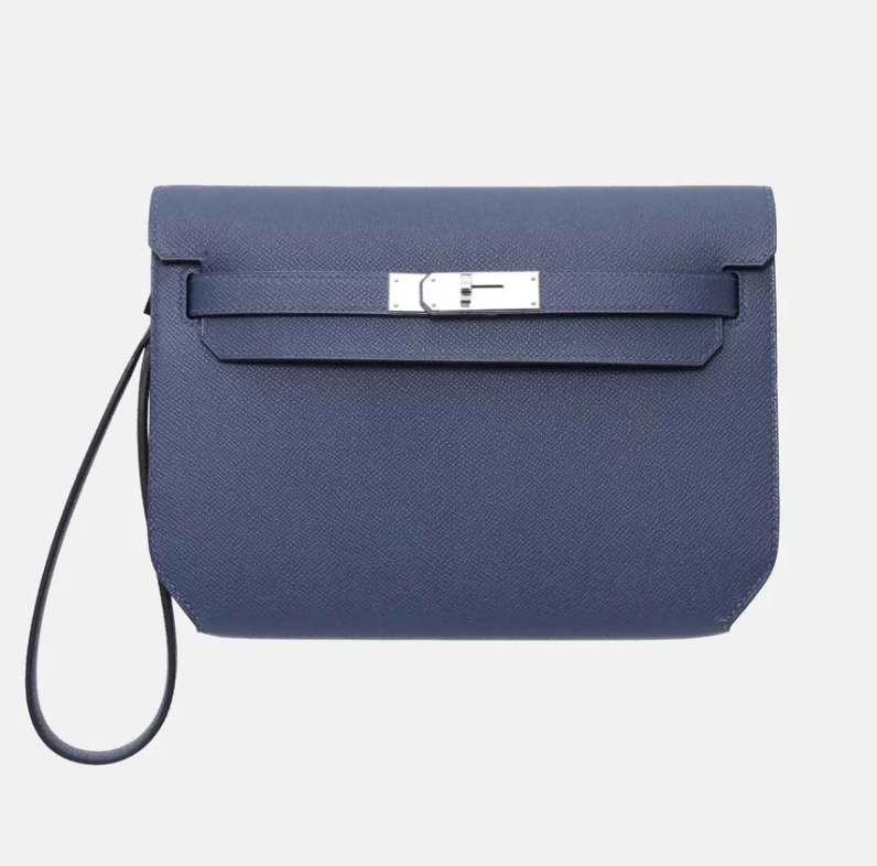 Hermès Kelly Depeches Blue De Presse Epsom PHW