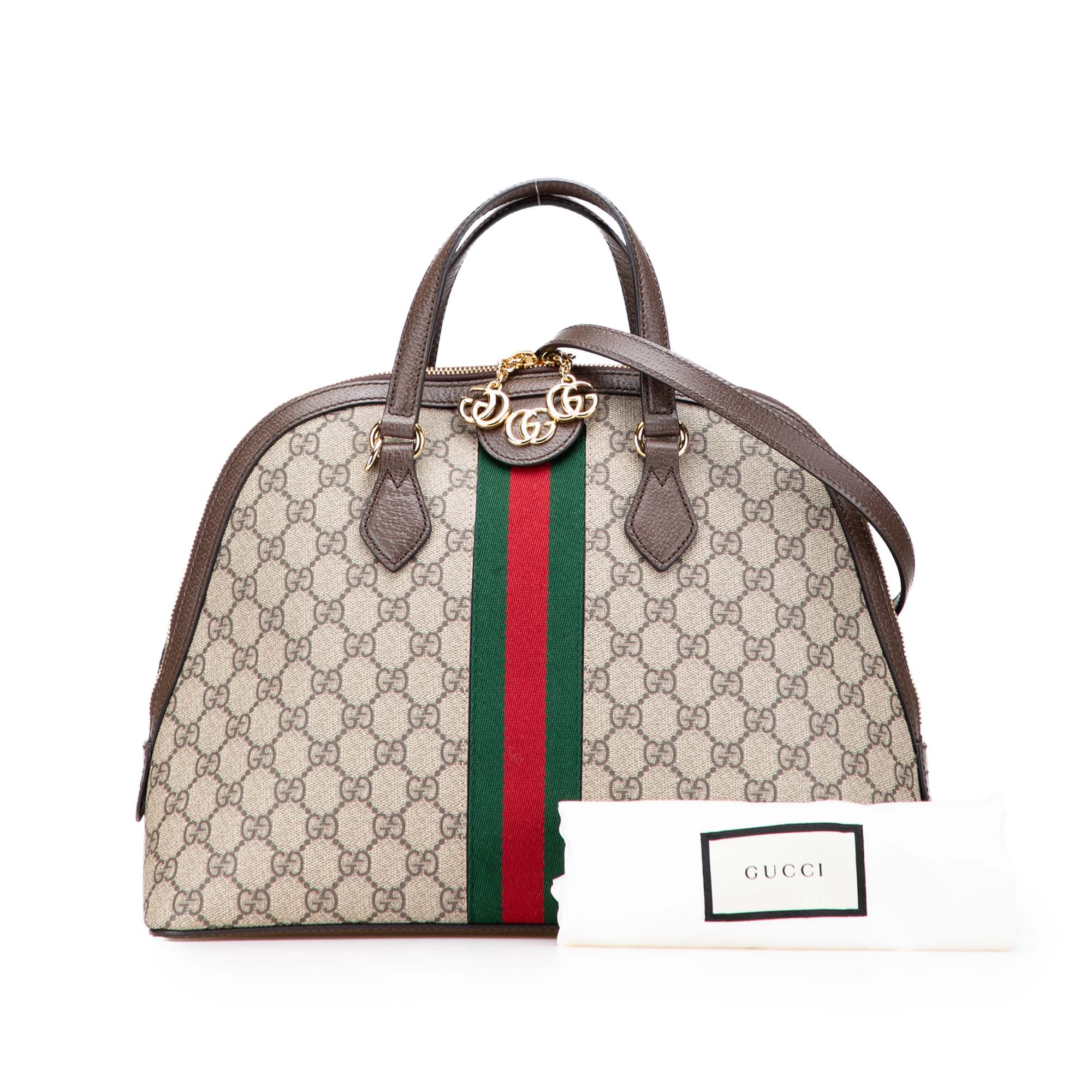 Gucci Medium GG Supreme Ophidia Web Satchel