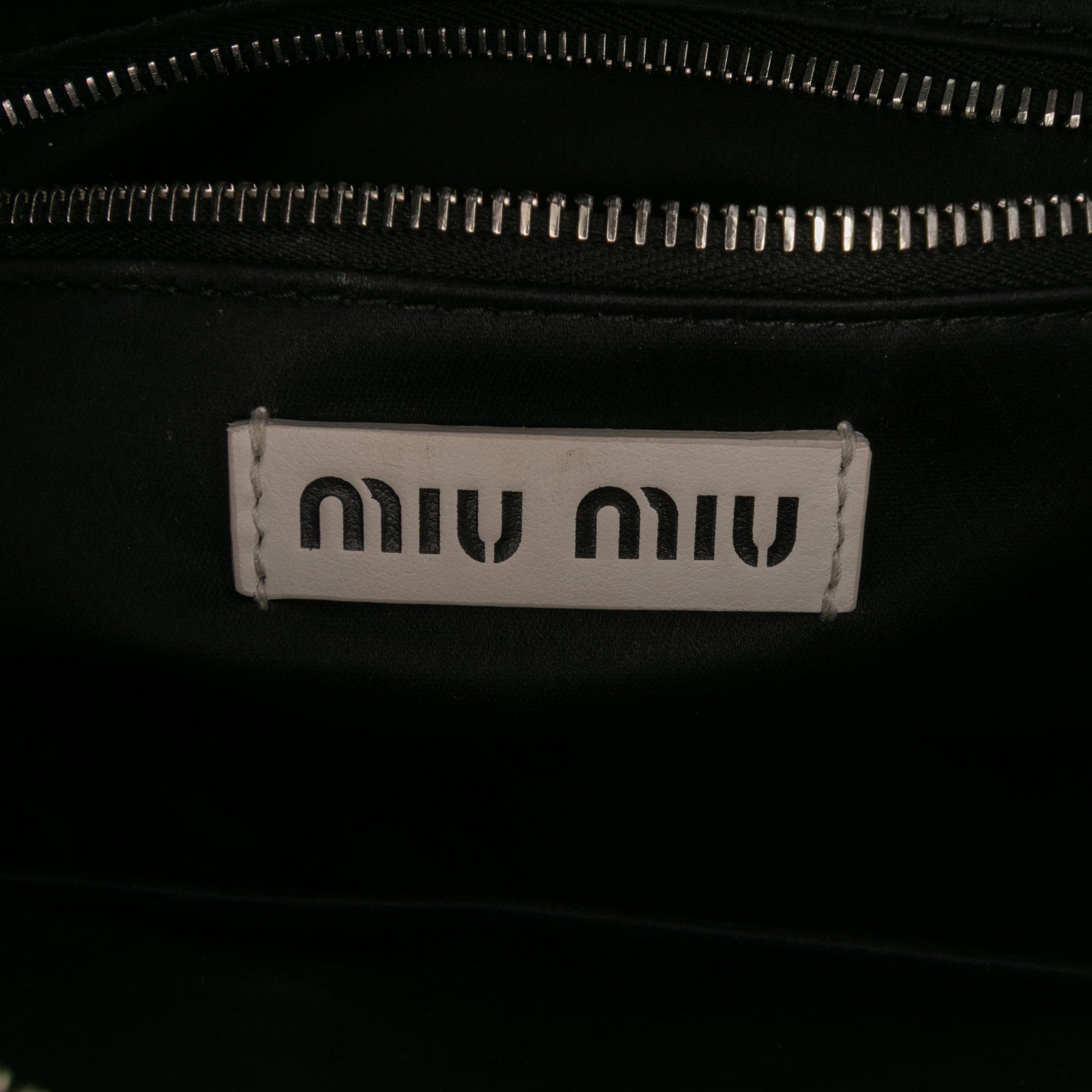 Miu Miu Wicker Trimmed Leather Top Handle Bag