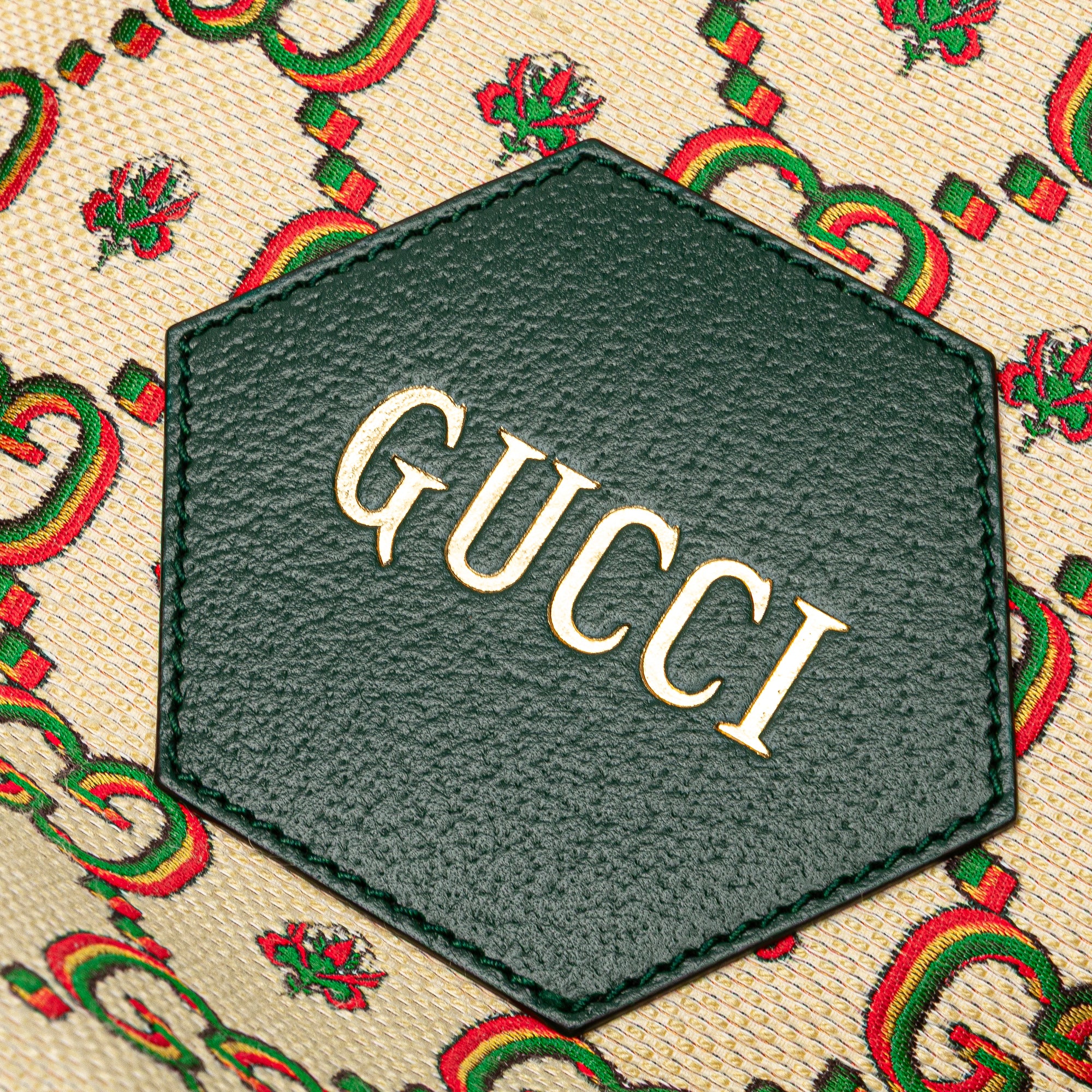 Gucci 100th Anniversary Medium GG Canvas Embroidered Flower Ophidia Tote