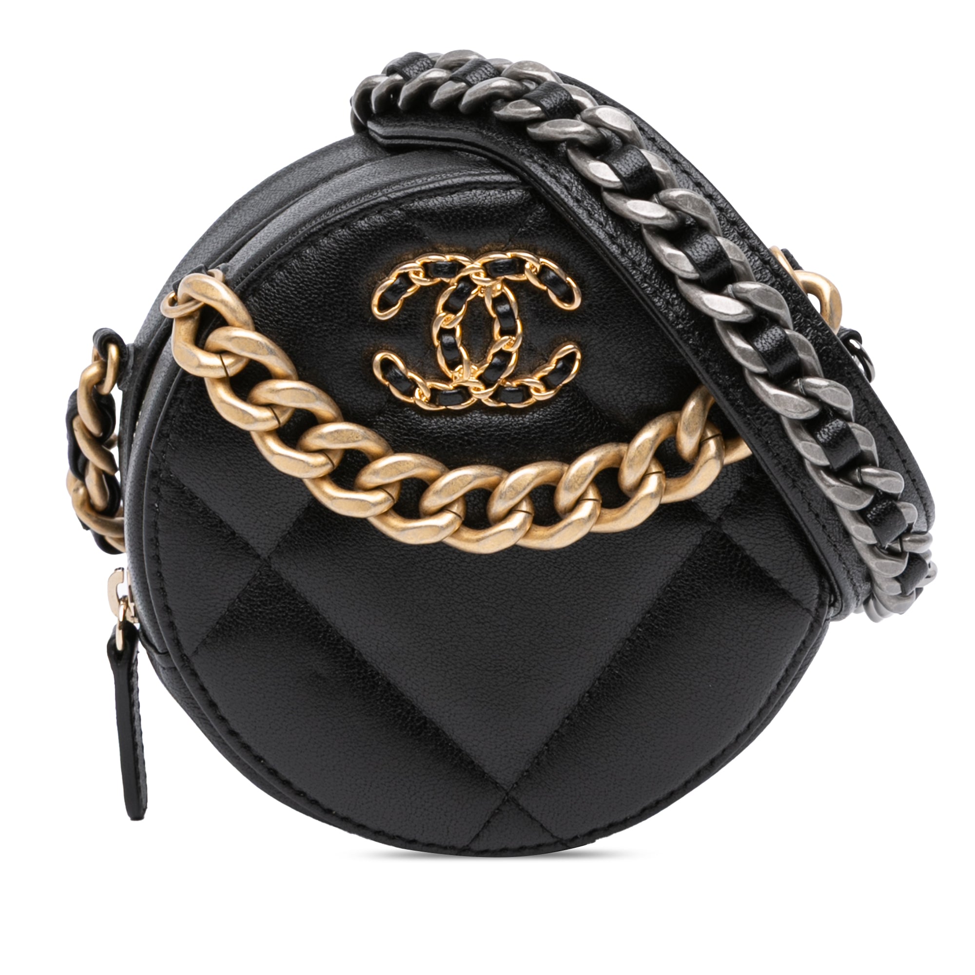 Lambskin 19 Round Clutch with Chain