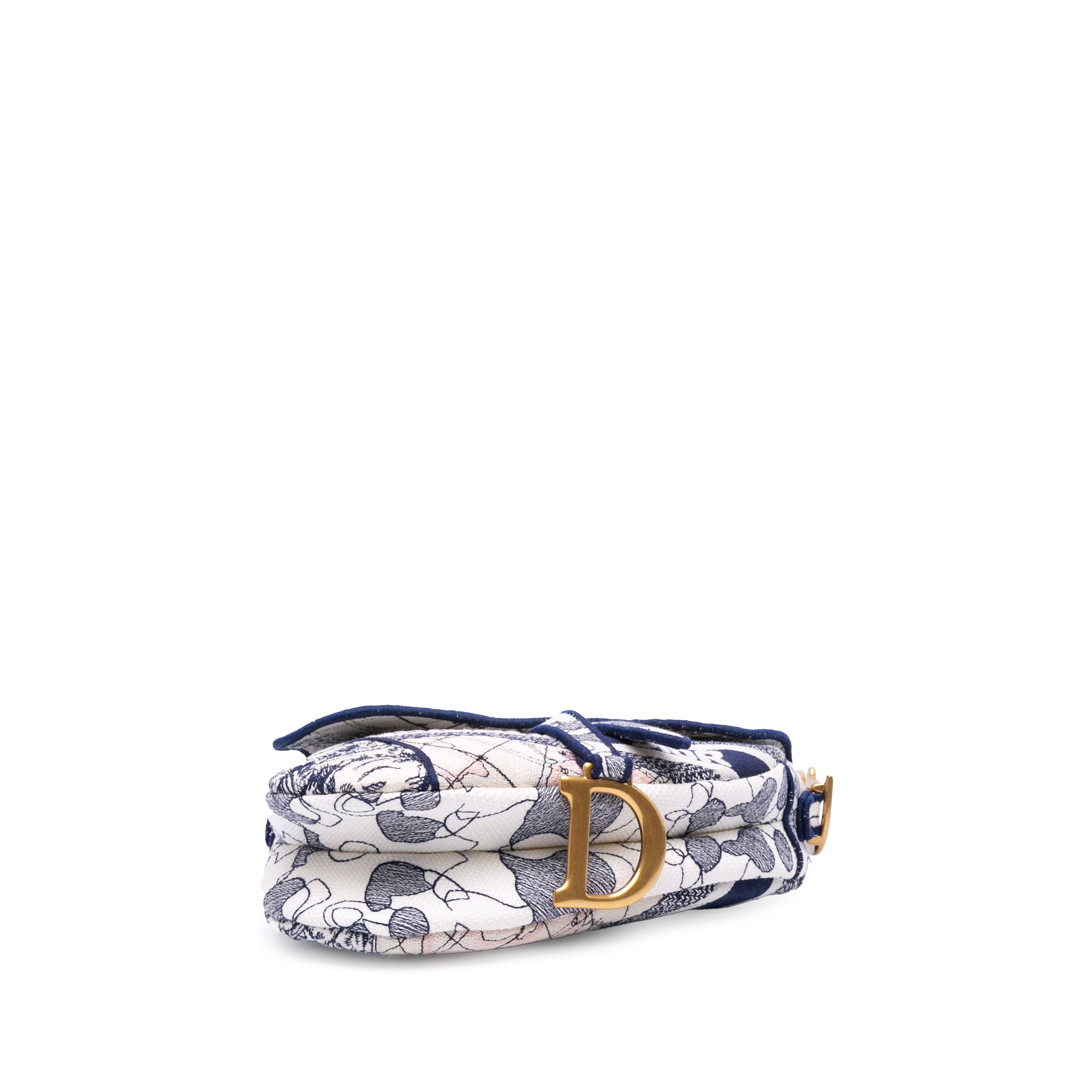 Canvas Embroidered Around the World Saddle Bag