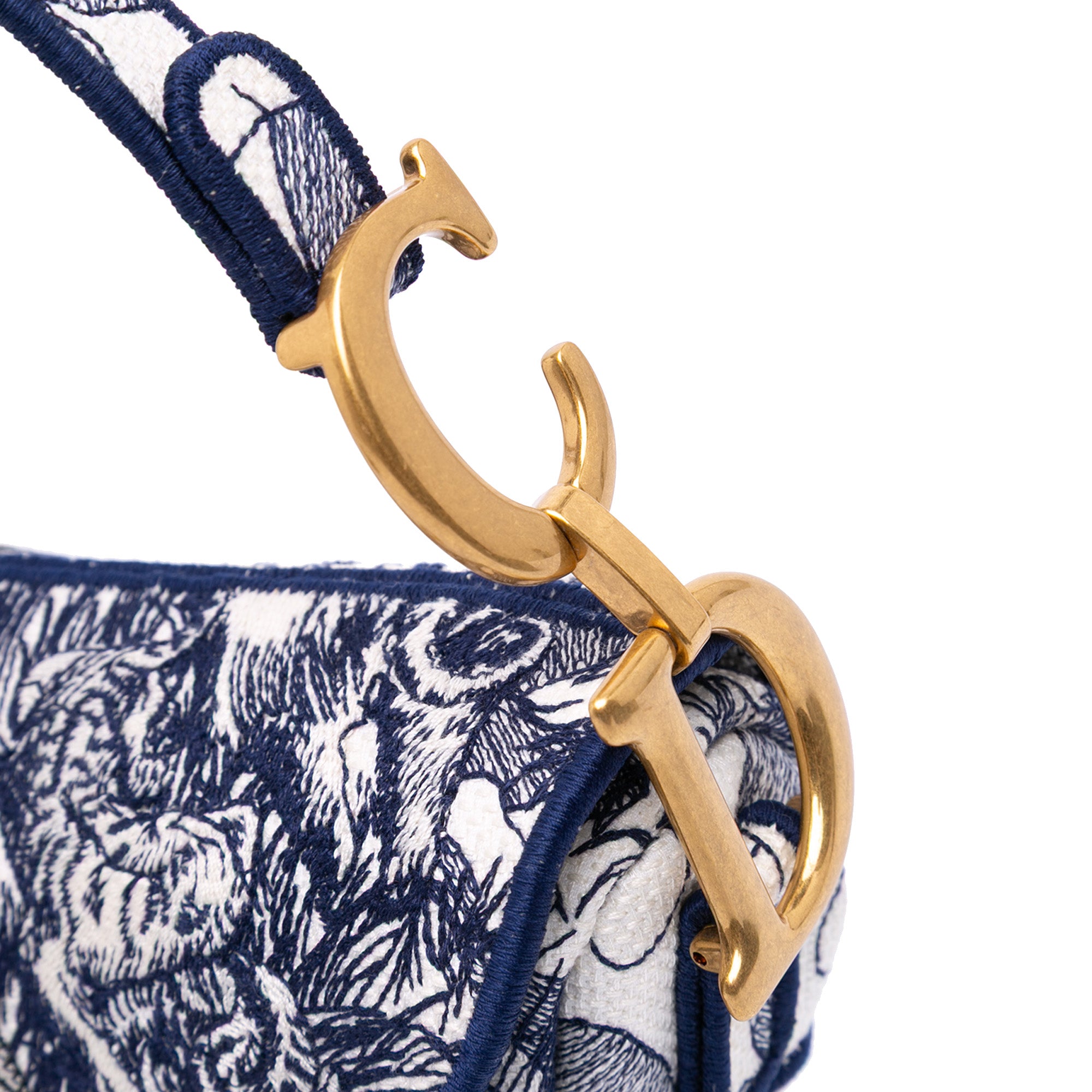 Canvas Embroidered Around the World Saddle Bag