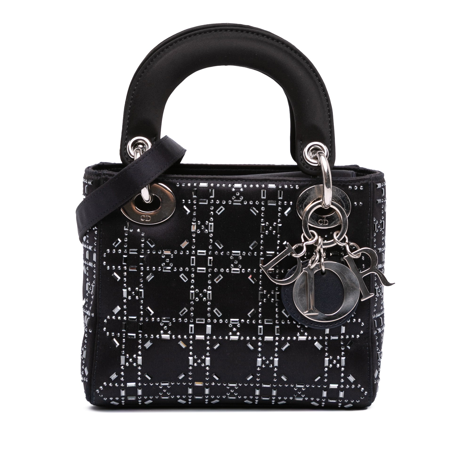 Mini Satin Cannage Strass Crystal Embellished Lady Dior
