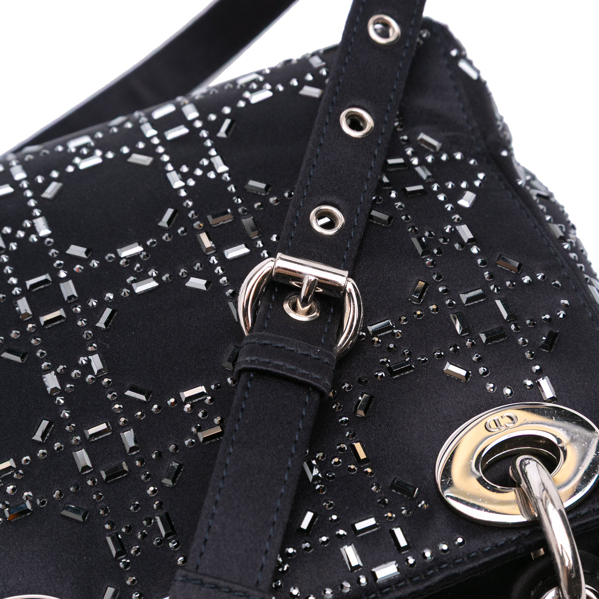 Mini Satin Cannage Strass Crystal Embellished Lady Dior