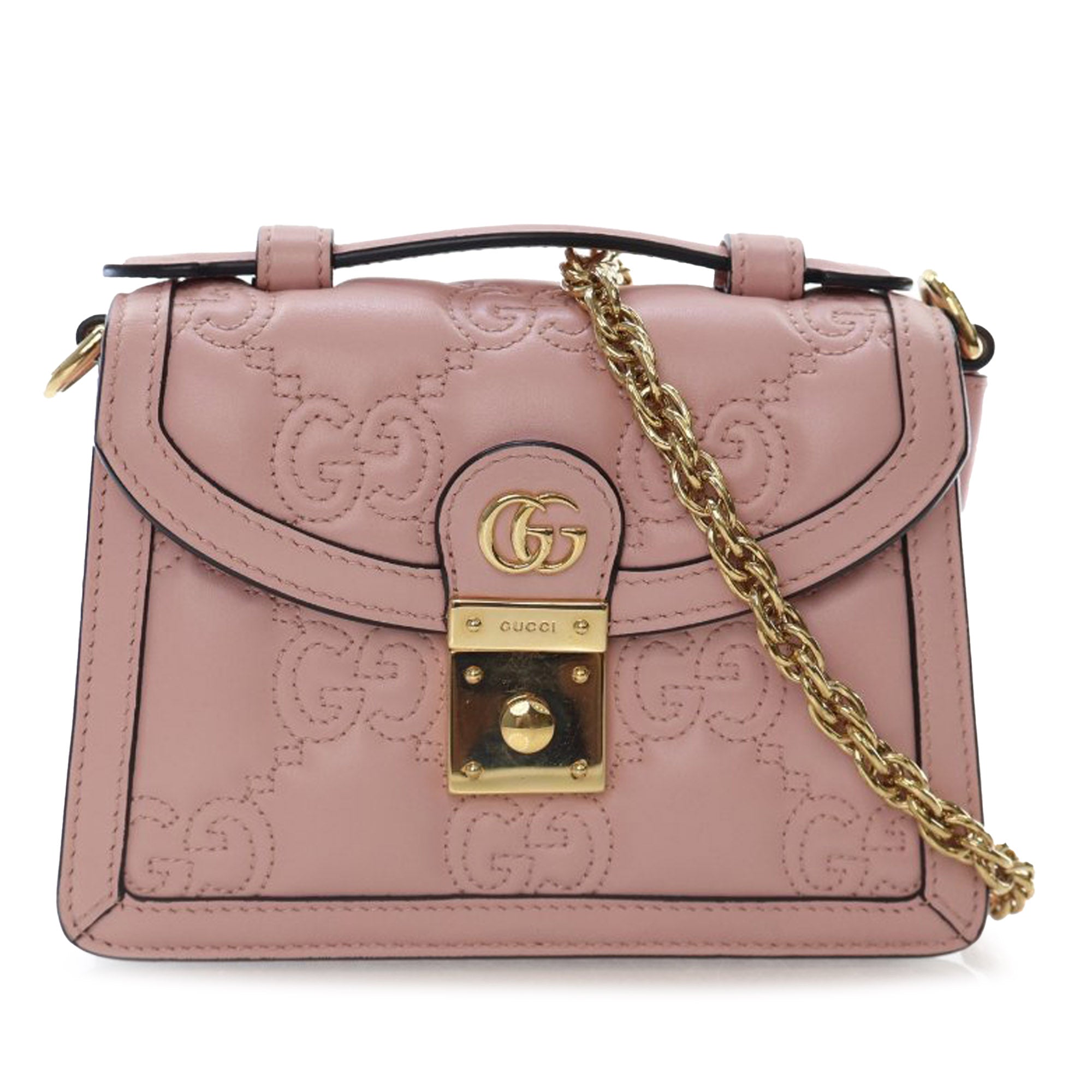 Small GG Matelasse Leather Top Handle Bag
