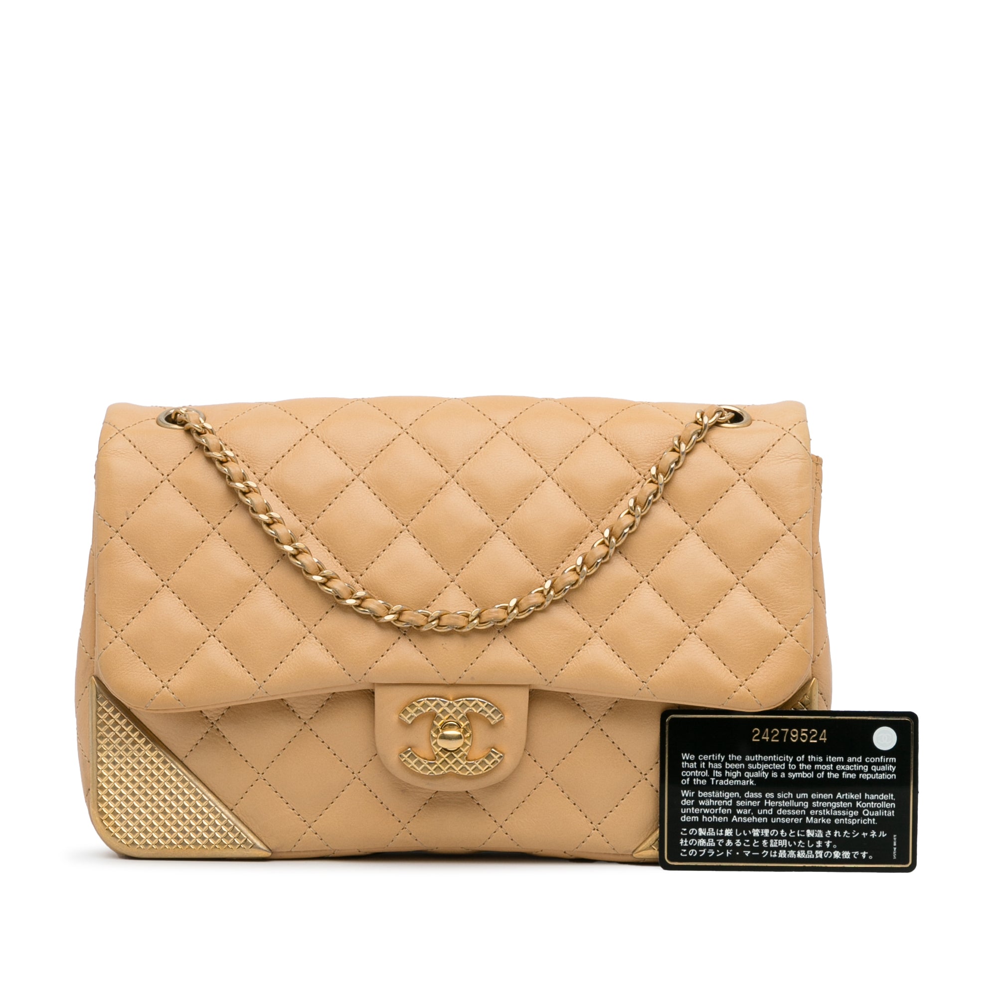 Chanel Medium Classic Lambskin Metal Edge Shoulder Bag