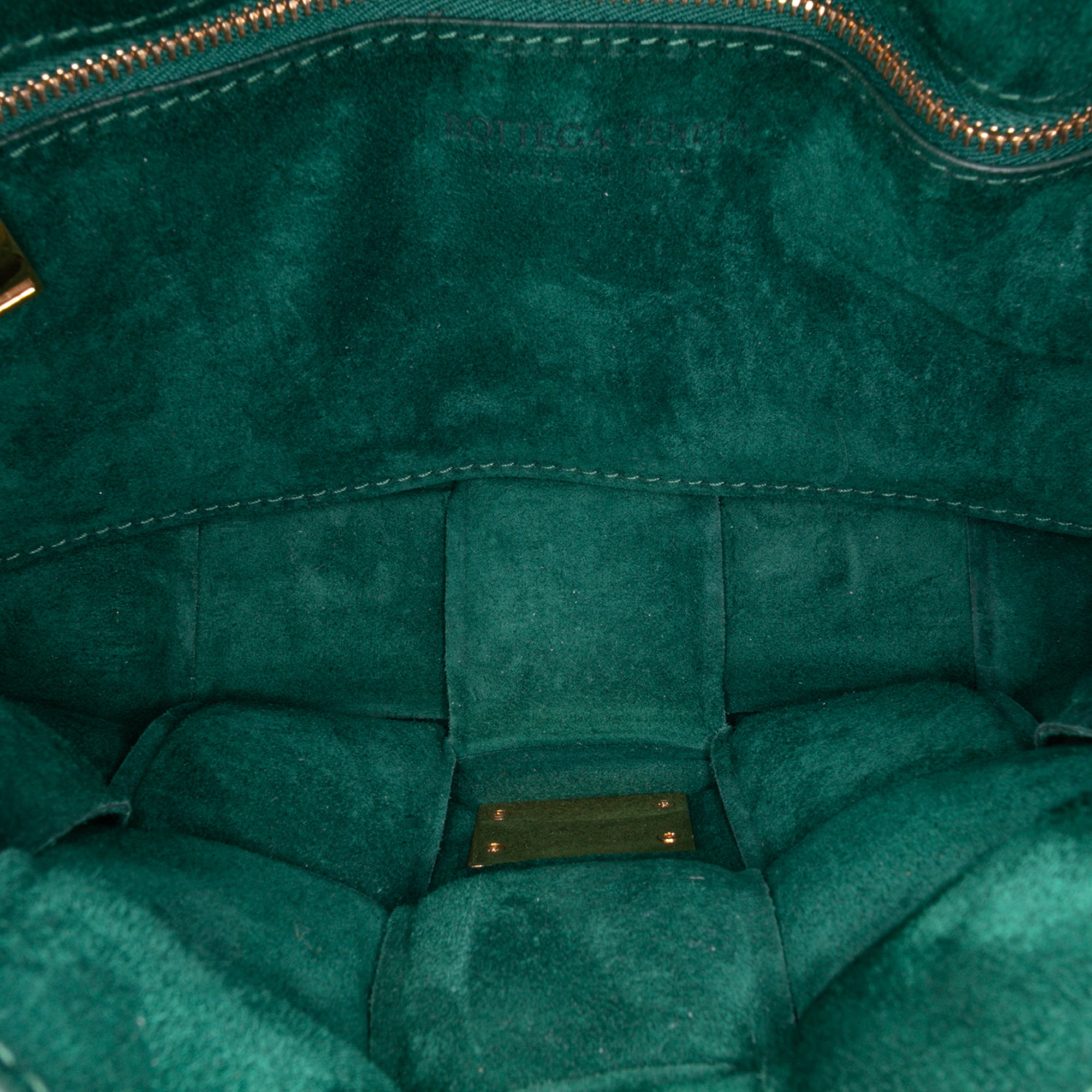 Suede Intrecciato Padded Chain Cassette Satchel