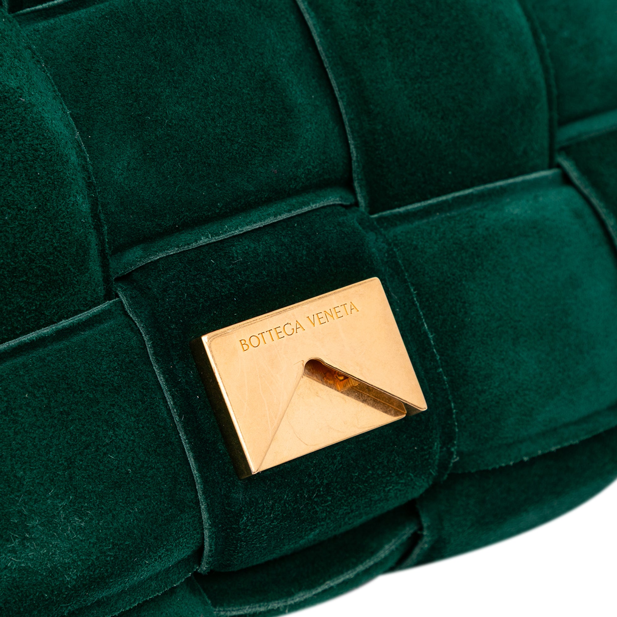Suede Intrecciato Padded Chain Cassette Satchel