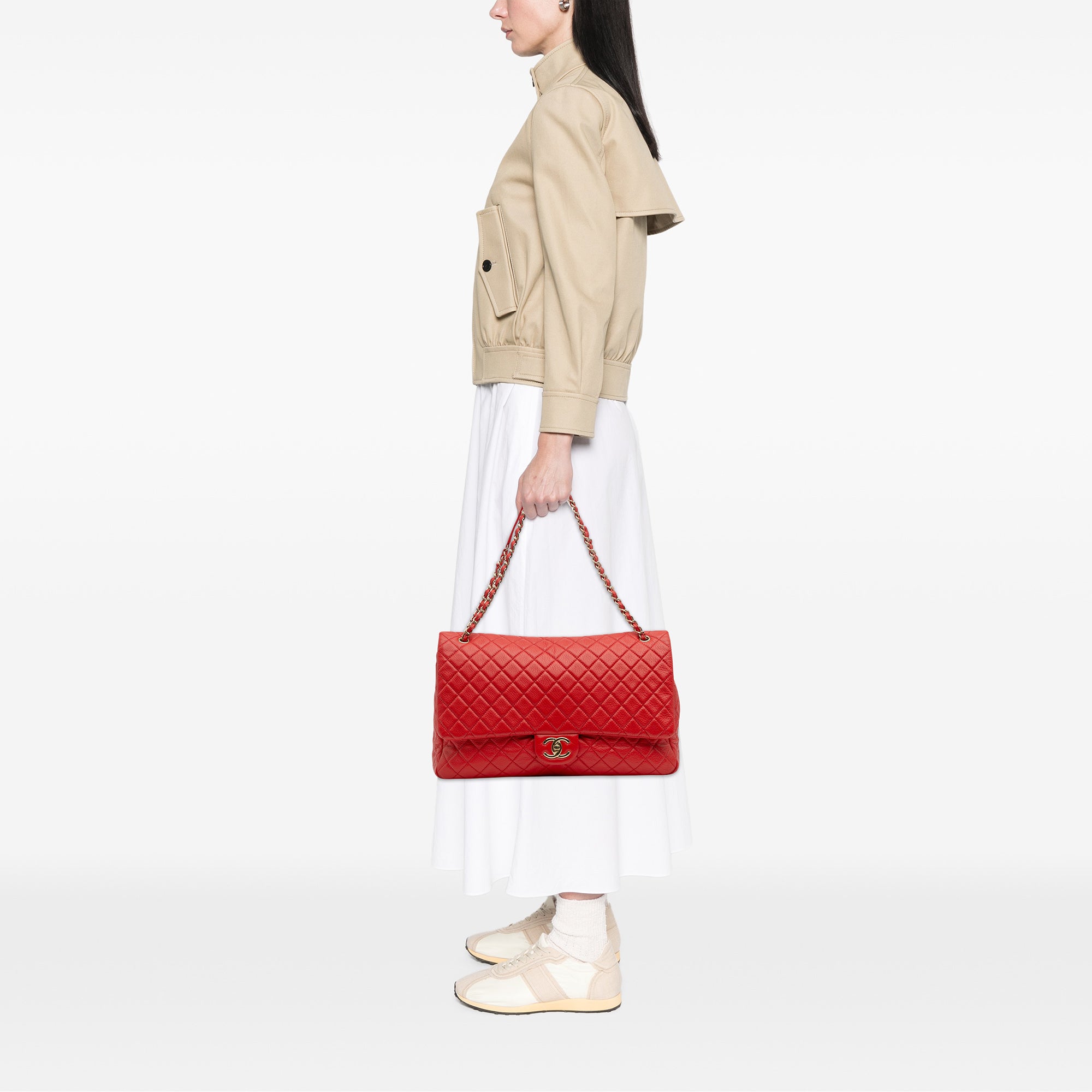 XXL Quilted Calfskin Travel Flap