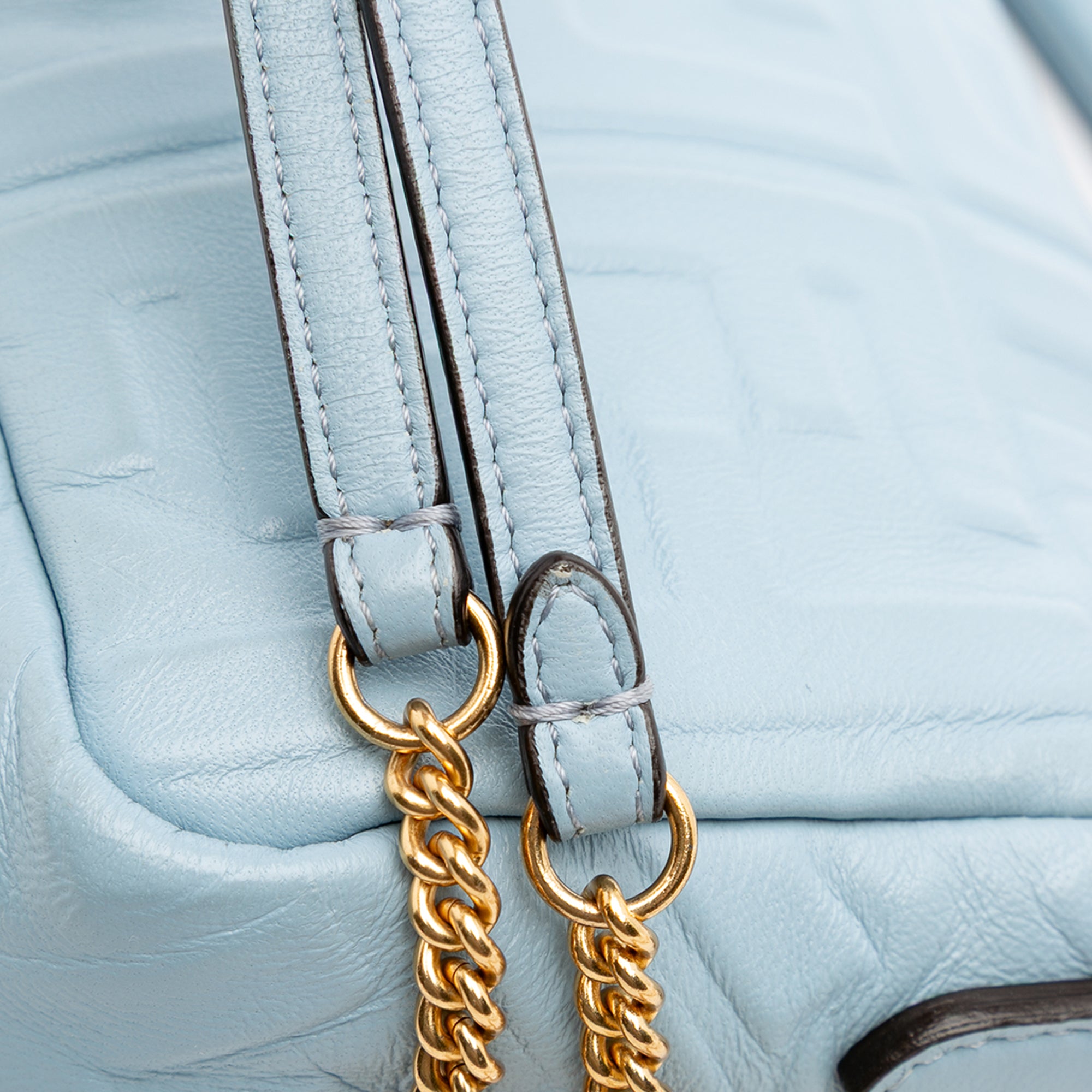 Fendi Mini Zucca Embossed Leather Baguette Satchel