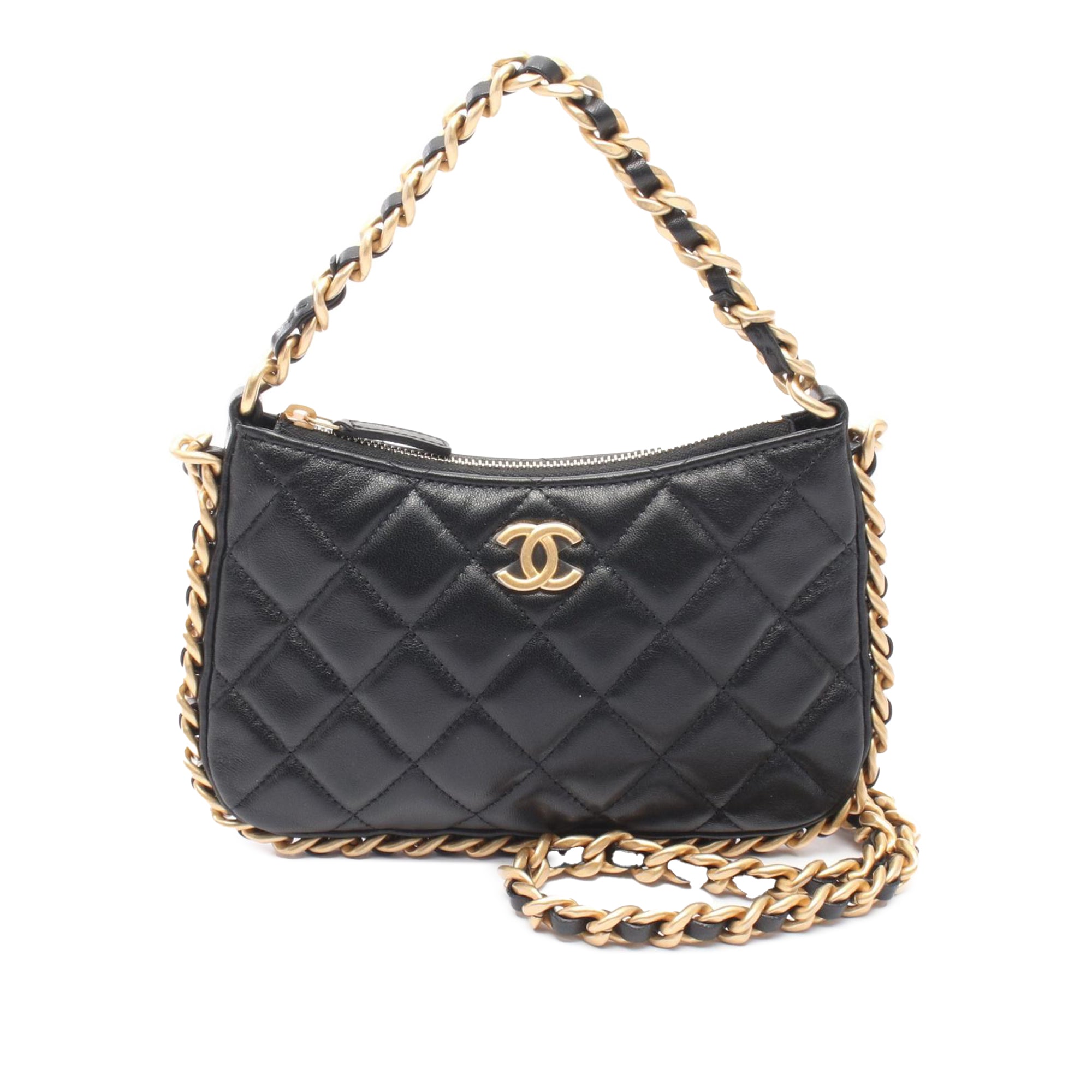 Quilted Lambskin Chain Around Hobo