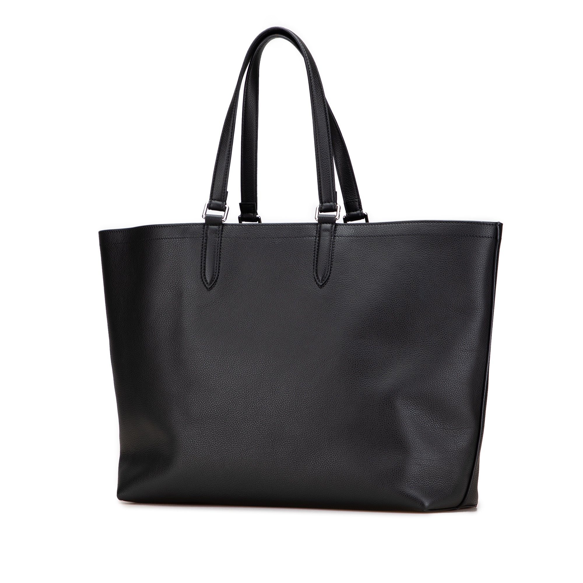 Embossed Leather Logo Tote