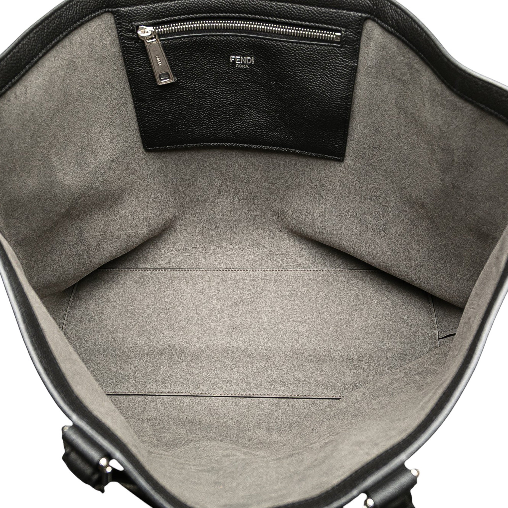 Embossed Leather Logo Tote