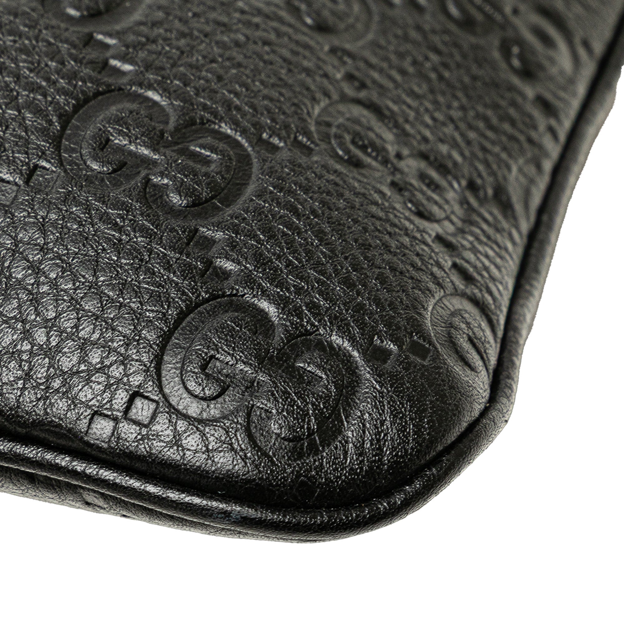 Gucci Medium GG Emblem Embossed Leather Shoulder Bag