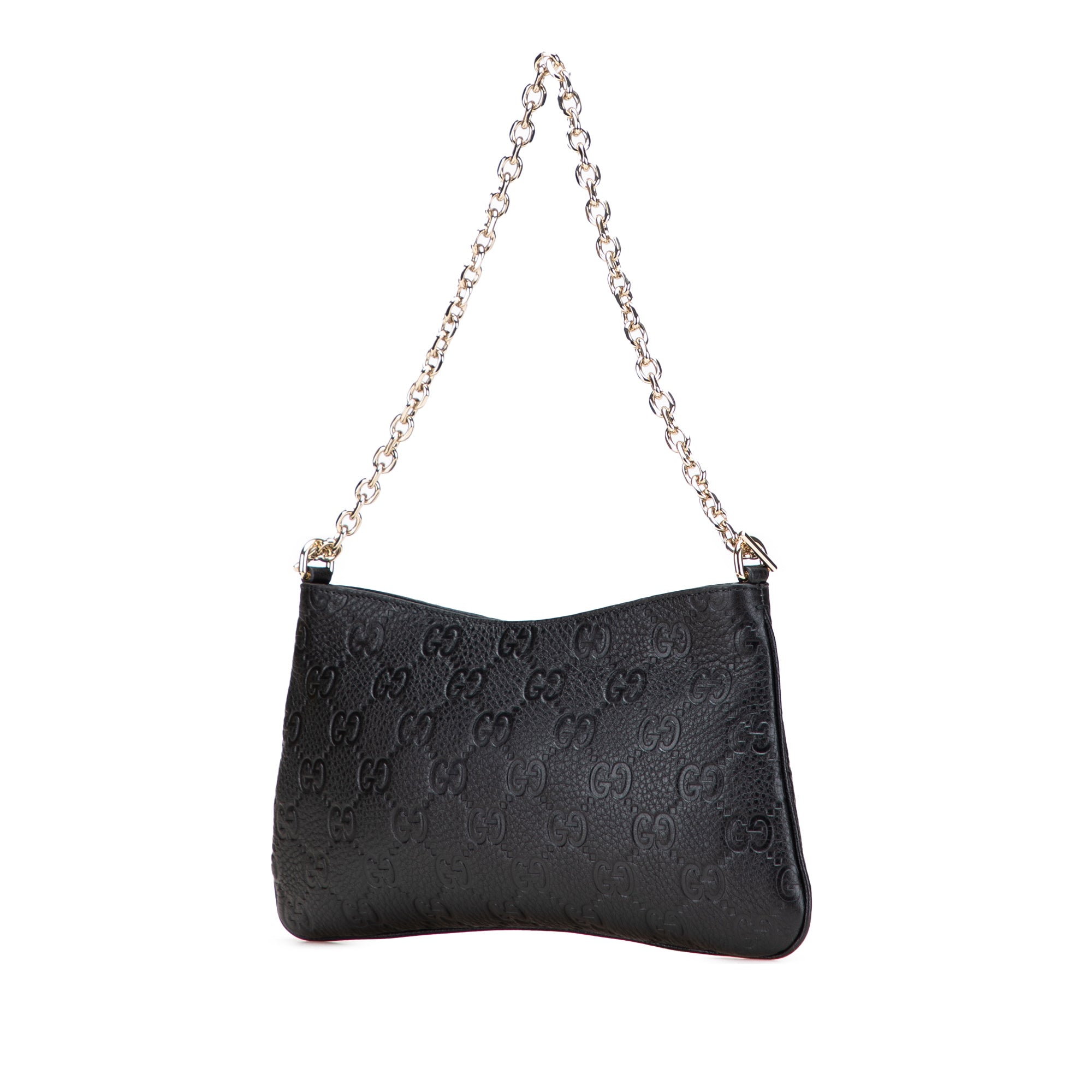 Gucci Medium GG Emblem Embossed Leather Shoulder Bag