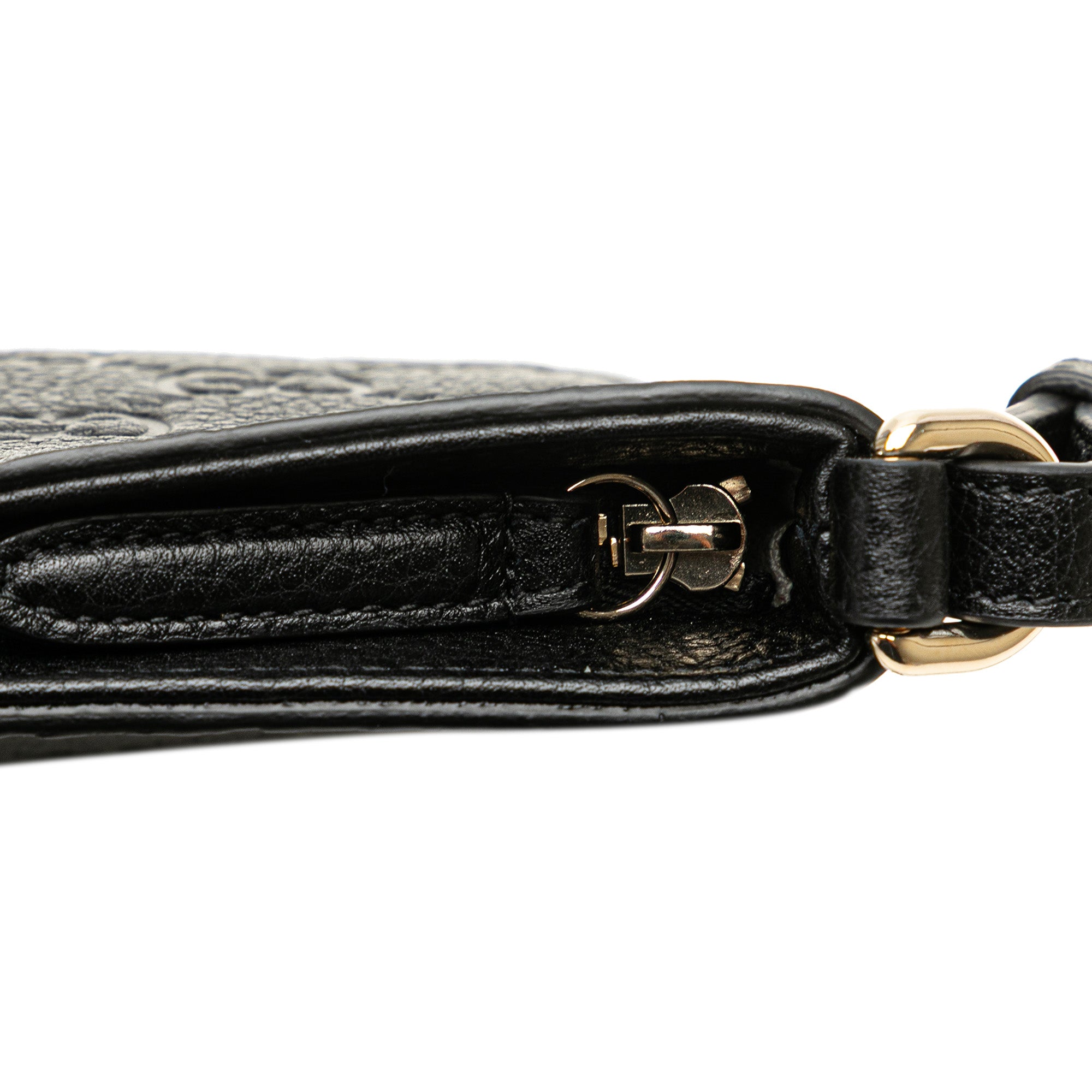 Gucci Medium GG Emblem Embossed Leather Shoulder Bag