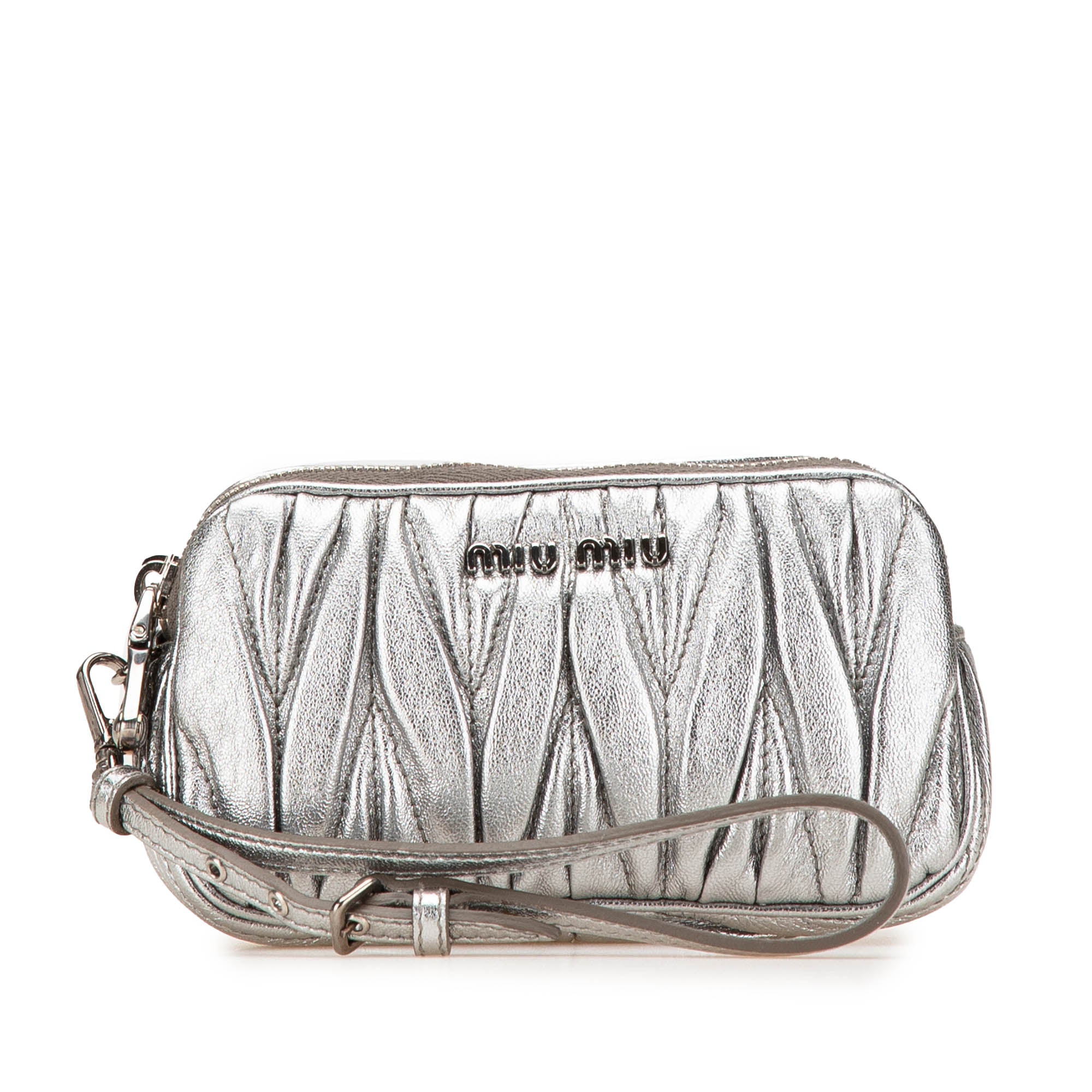 Nappa Matelasse Double Zip Clutch