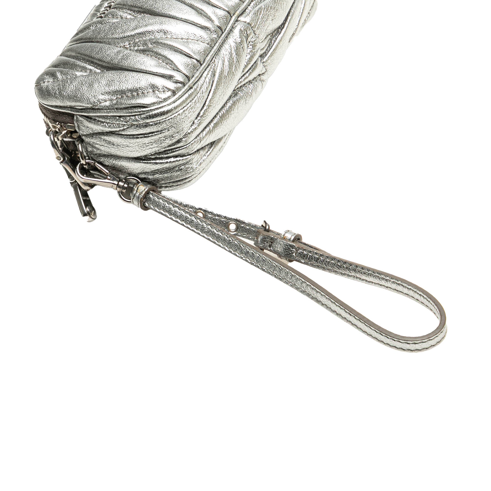 Nappa Matelasse Double Zip Clutch