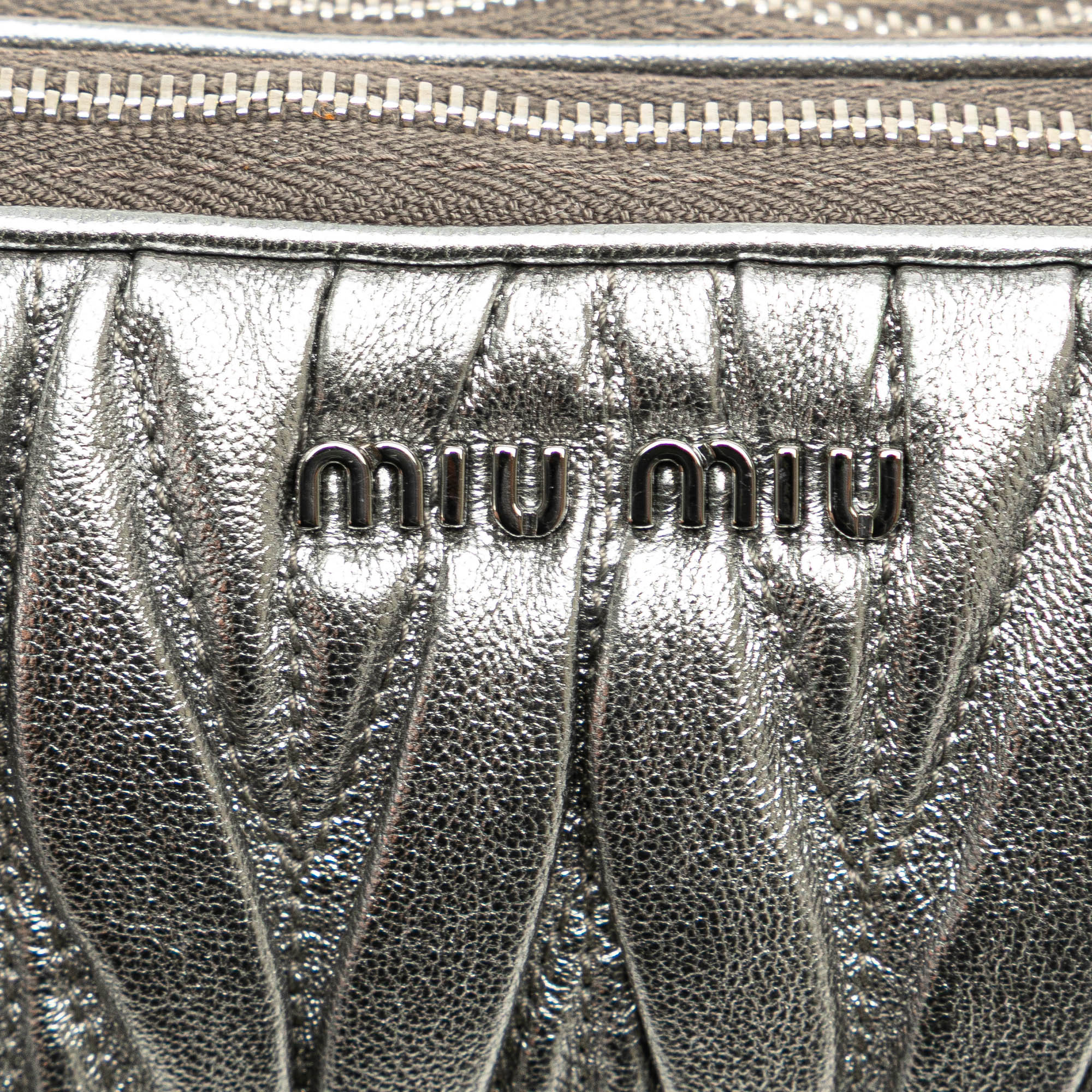 Nappa Matelasse Double Zip Clutch