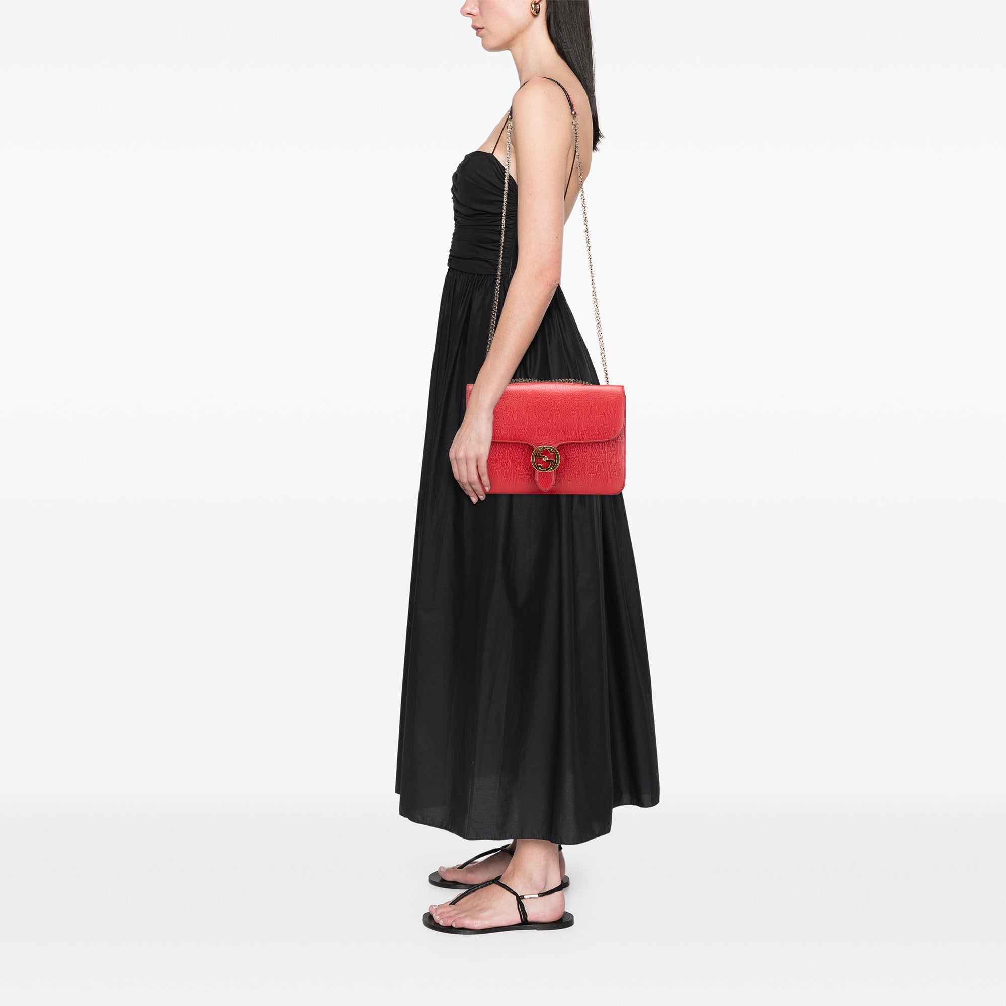 Medium Dollar Calfskin Interlocking G Crossbody