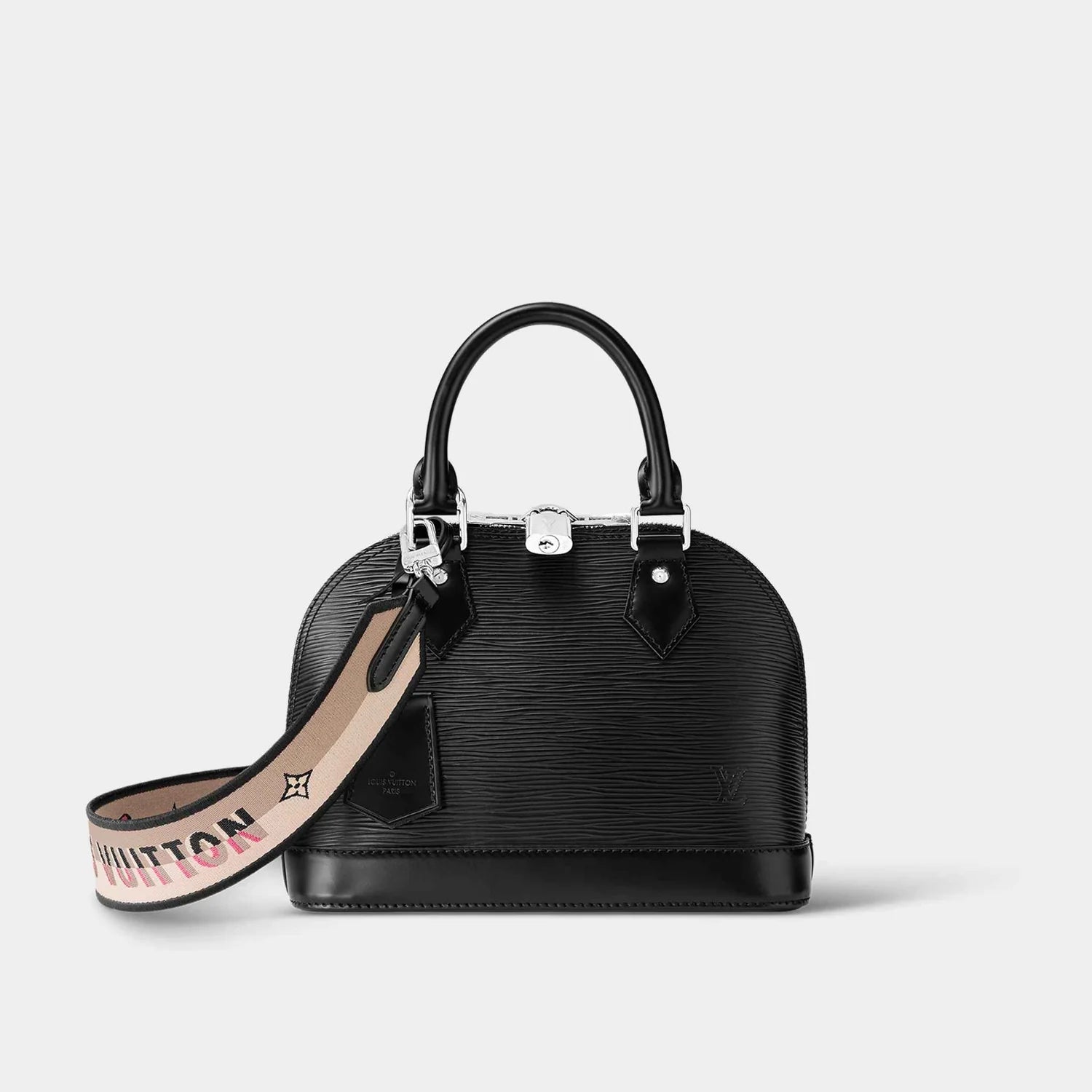 LOUIS VUITTON Alma BB Epi Leather Handbag with Jacquard Strap - Quartz