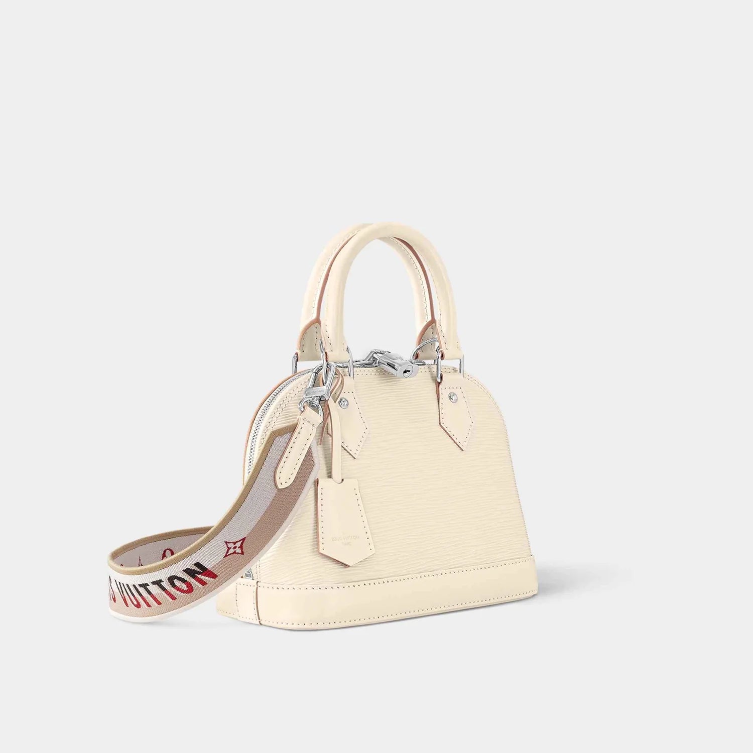 LOUIS VUITTON Alma BB Epi Leather Handbag with Jacquard Strap - Guimauve