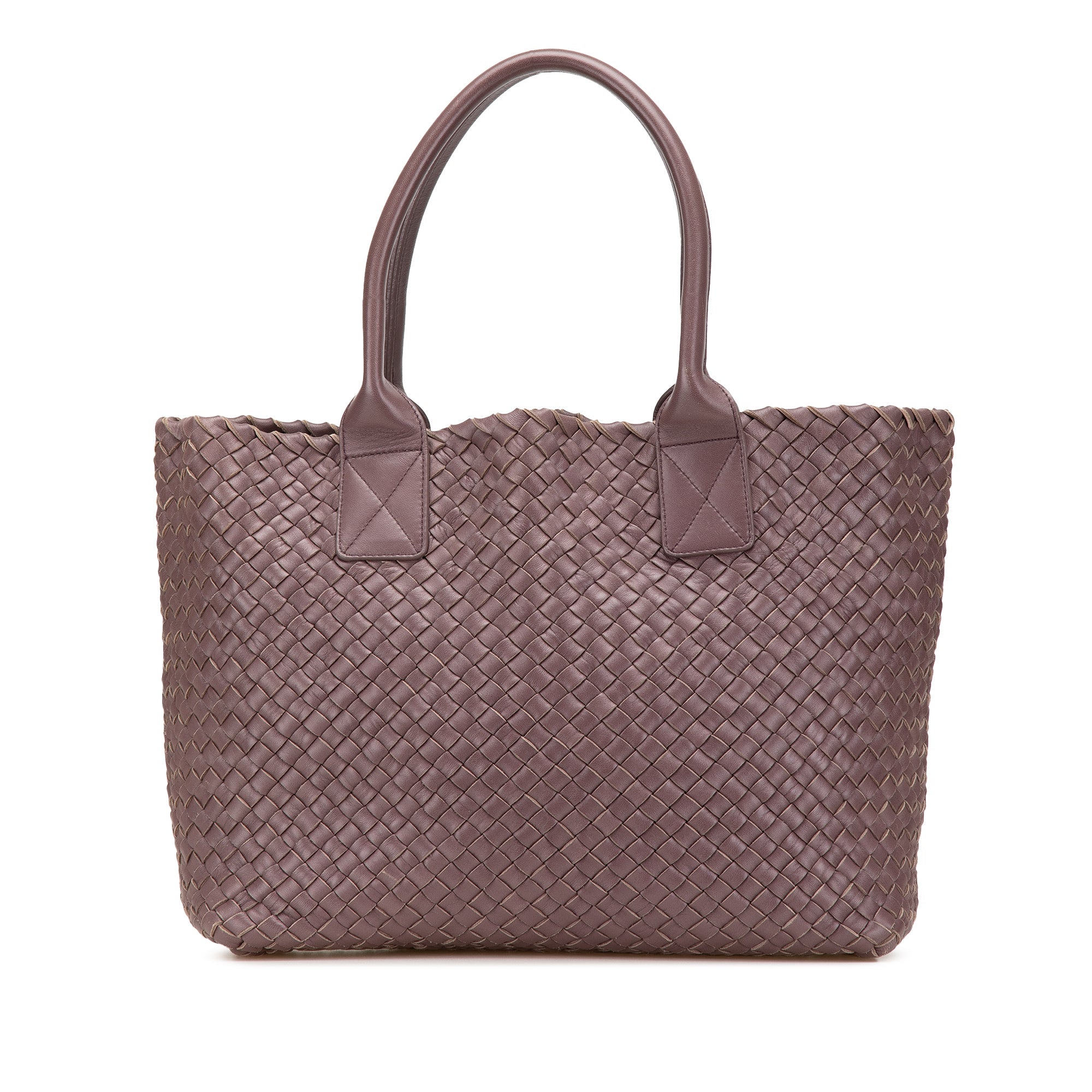 Bottega Veneta Lambskin Intreccio Cabat Tote - The Boutique